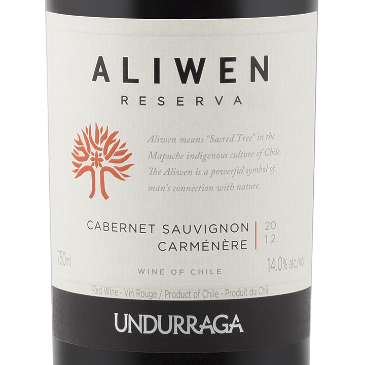 Vang Chile Undurraga Aliwen Reserva Cabernet Sauvignon - Camenere