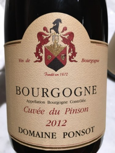 Vang Pháp Bourrgogne Cuvee du Pinson Domaine Ponsot 2010