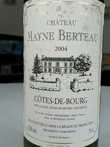 Vang Pháp Chateau Mayne Berteau Cotes De Bourg