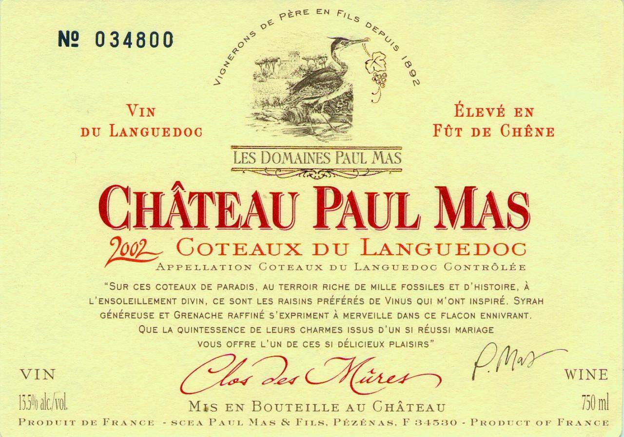 Vang Pháp Chateau Paul Mas Clos de Mures