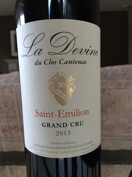 Vang Pháp La Devine de Clos Cantenac St Emilion Grand Cru