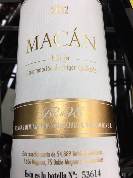 Vang Tây Ban Nha Macan Bodegas Benjamin de Rothschild Vega Sicilia